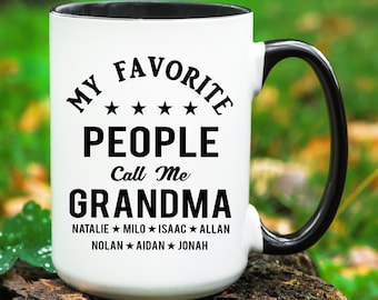 Personalized Grandma Mug with Grandkids Names, Grandma Gift with Grandchildrens Names, Mothers Day Gift for Grandma, Custom Grandma Gifts