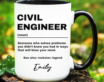 Personalized Civil Engineer Gift, Civil Engineer Mug, Custom Gift for Civil Engineer, Civil Engineer Coffee Cup