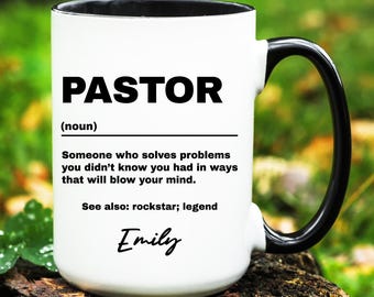 Pastor Gift, Personalized Pastor Mug, Custom Gifts for Pastor, Pastor Coffee Cup, Pastor gifts