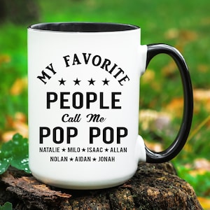 Pop Pop Mug with Names, Pop Pop Gift for Fathers Day, Gift for Pop Pop From Grandkids, Personalized Papa Mug, Custom Grandpa Gifts, Poppop