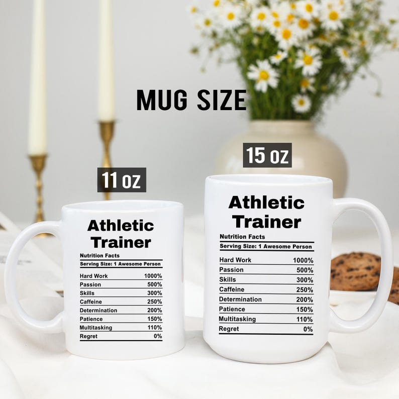 PersonalizedMugsGift Athletic Trainer Nutrition Facts Mug - Thumbnail 3