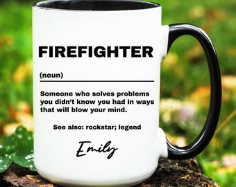 Firefighter Gift, Personalized Firefighter Mug, Custom Gifts for Firefighter, Firefighter Coffee Cup
