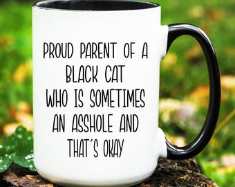 Black Cat Mug, Black Cat Gift, Black Cat Mom Gift, Black Cat Dad Gift, Black Cat Owner Gifts, Black Cat Lover Gift, Black Cat Gifts