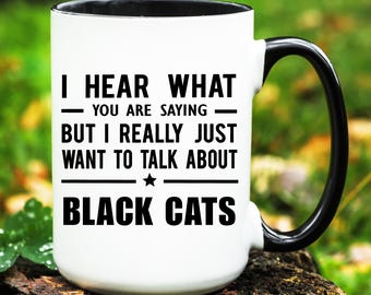 Black Cat Mug, Black Cat Gift, Black Cat Coffee Mug, Black Cats Cup, Black Cat Gifts, Black Cat Owner Gift