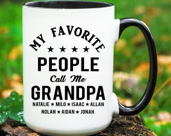 Father's Day Gift for Grandpa, Personalized Grandpa Mug with Grandkids Names, Grandpa Mug with Grandkids Names Customized Grandpa Mug