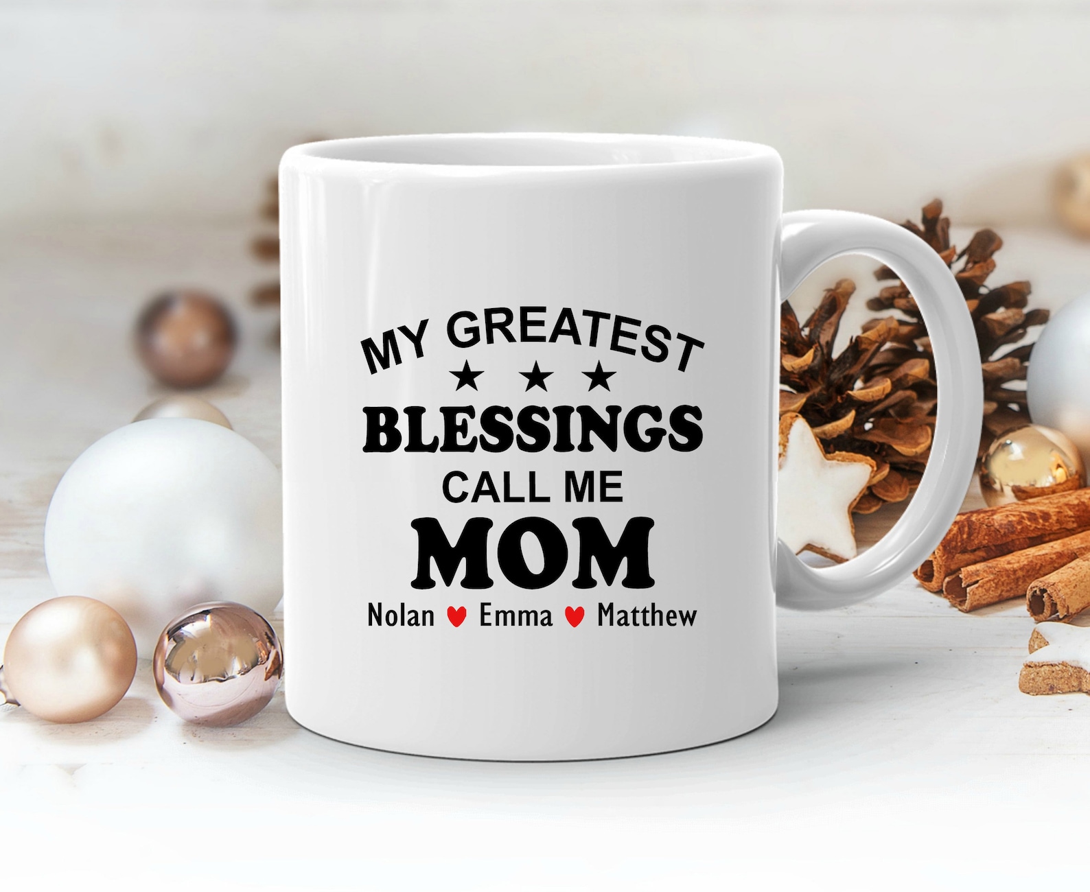Personalized Mom Mug, Custom Kids Names Mom Mug Gift, Mothers Day Mug ...
