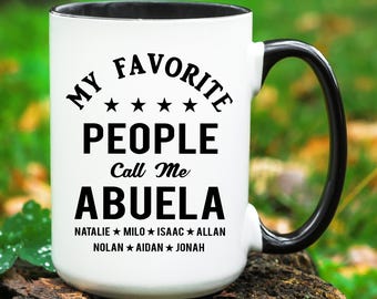 Personalized Abuela Mug with Grandkids Names, Custom Spanish Grandma Gift, Abuela Mug, Abuela Gift, Personalized Mothers Day Gift for Abuela