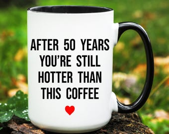 50 Year Anniversary Mug, 50th Wedding Anniversary Gift, 50th Anniversary Cup for Husband and Wife, 50 year anniversary gift for Her