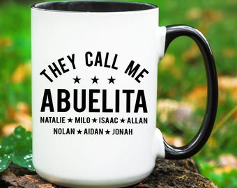 Abuelita Mug, Personalized Abuelita Gift, Abuelita Mothers Day Gift, Abuelita Coffee Mug, Spanish Grandma Gift, Abuelita Grandkids Names Mug