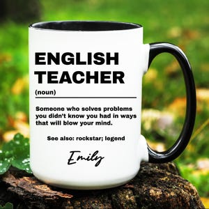 Personalized English Teacher Gift, English Teacher Mug, Custom Gifts for English Teacher, English Teacher Coffee Cup