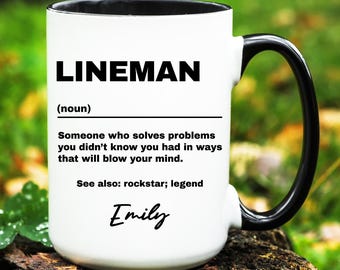 Lineman Gift, Personalized Lineman Mug, Custom Gifts for Lineman, Lineman Coffee Cup