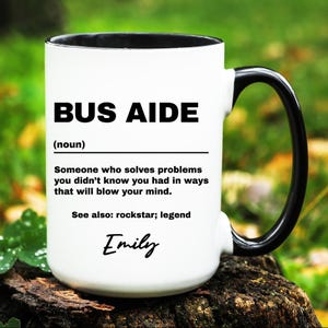 Bus Aide Gift, Personalized Bus Aide Mug, Custom Gifts for Bus Aide, Bus Aide Coffee Cup
