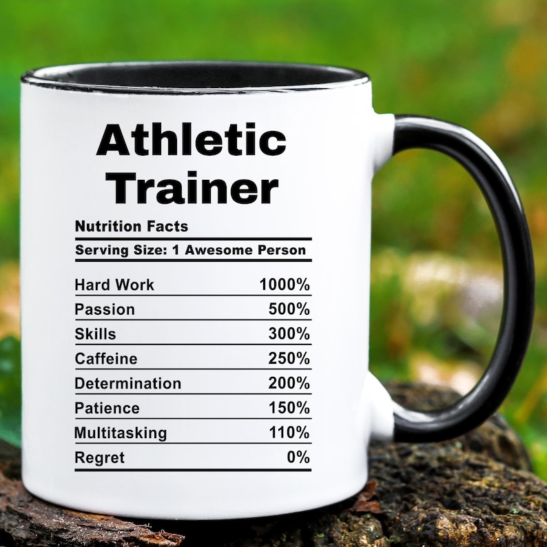 PersonalizedMugsGift Athletic Trainer Nutrition Facts Mug