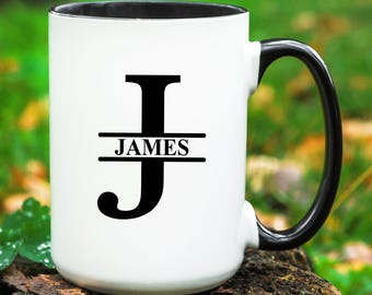 Personalized Initial and Name Coffee Mug, Initial Name Mug Gift, Customized Name Mug, Initial Letter J mug, Custom Name Cup, Name Mug Custom