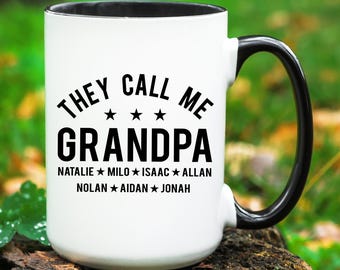 Personalized Grandpa Mug for Fathers Day, Custom Grandpa Coffee Mug, Fathers Day Gift for Grandpa, Grandpa Gift from Grandkids, Papa Gift