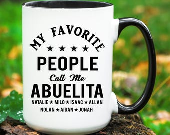 Personalized Abuelita Mug with Grandkids Names, Custom Spanish Grandma Gift, Abuelita Mug, Abuelita Gift, Personalized Mothers Day Gift