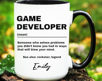 Personalized Game Developer Gift, Game Developer Mug, Custom Gifts for Game Developer, Game Developer Coffee Cup