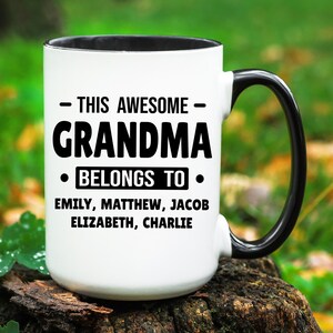 Grandma Mug, Grandma Gift, Personalized Mothers Day Grandma Mug, Mother&#39;s Day Mug Gift for Grandma, Gift for Gigi, Nana Mug, Nanny Mug