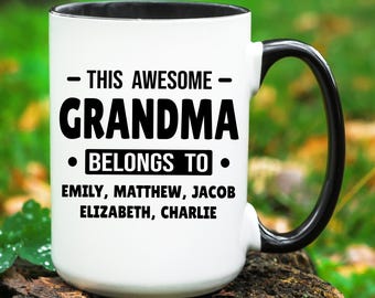Grandma Mug, Grandma Gift, Personalized Mothers Day Grandma Mug, Mother's Day Mug Gift for Grandma, Gift for Gigi, Nana Mug, Nanny Mug