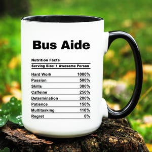 Bus Aide Mug, Bus Aide Gift, Bus Aide Coffee Cup, Gifts for Bus Aide, Funny Bus Aide Mug
