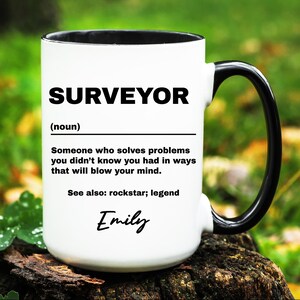 Surveyor Gift, Personalized Surveyor Mug, Custom Gifts for Surveyor, Surveyor Coffee Cup