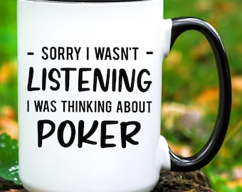 Poker Mug, Poker Gift, Poker Player Gifts, Poker Player Coffee Cup, Funny Poker Gift, Poker Coffee Mug, Funny Poker Mug Gifts