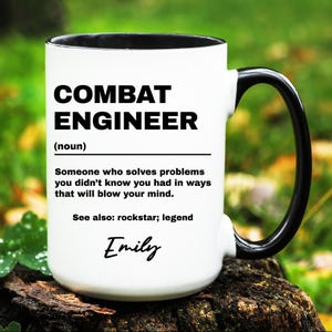 Combat Engineer Gift, Personalized Combat Engineer Mug, Custom Gifts for Combat Engineer, Combat Engineer Coffee Cup