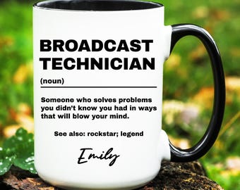 Personalized Broadcast Technician Gift, Broadcast Technician Mug, Custom Gifts for Broadcast Technician, Broadcast Technician Coffee Cup