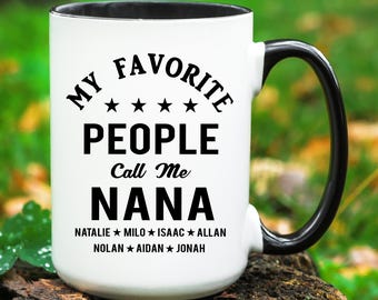 Personalized Nana Mug with Grandkids Names, Nana Gift with Grandchildrens Names, Mothers Day Gift for Nana, Custom Nana Coffee Mug, Nana Cup