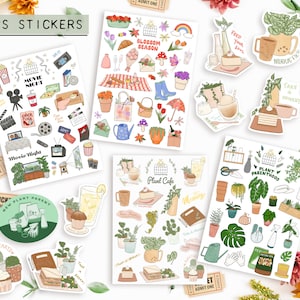 OOPS Sticker + Sticker Bögen, Zimmerpflanzen, Zimmerpflanzen, Süßes Cafe Gebäck, Kino, Self Care, Bullet Journal Planer Mini Stickers
