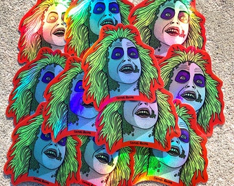 Beetlejuice Holographic Sticker