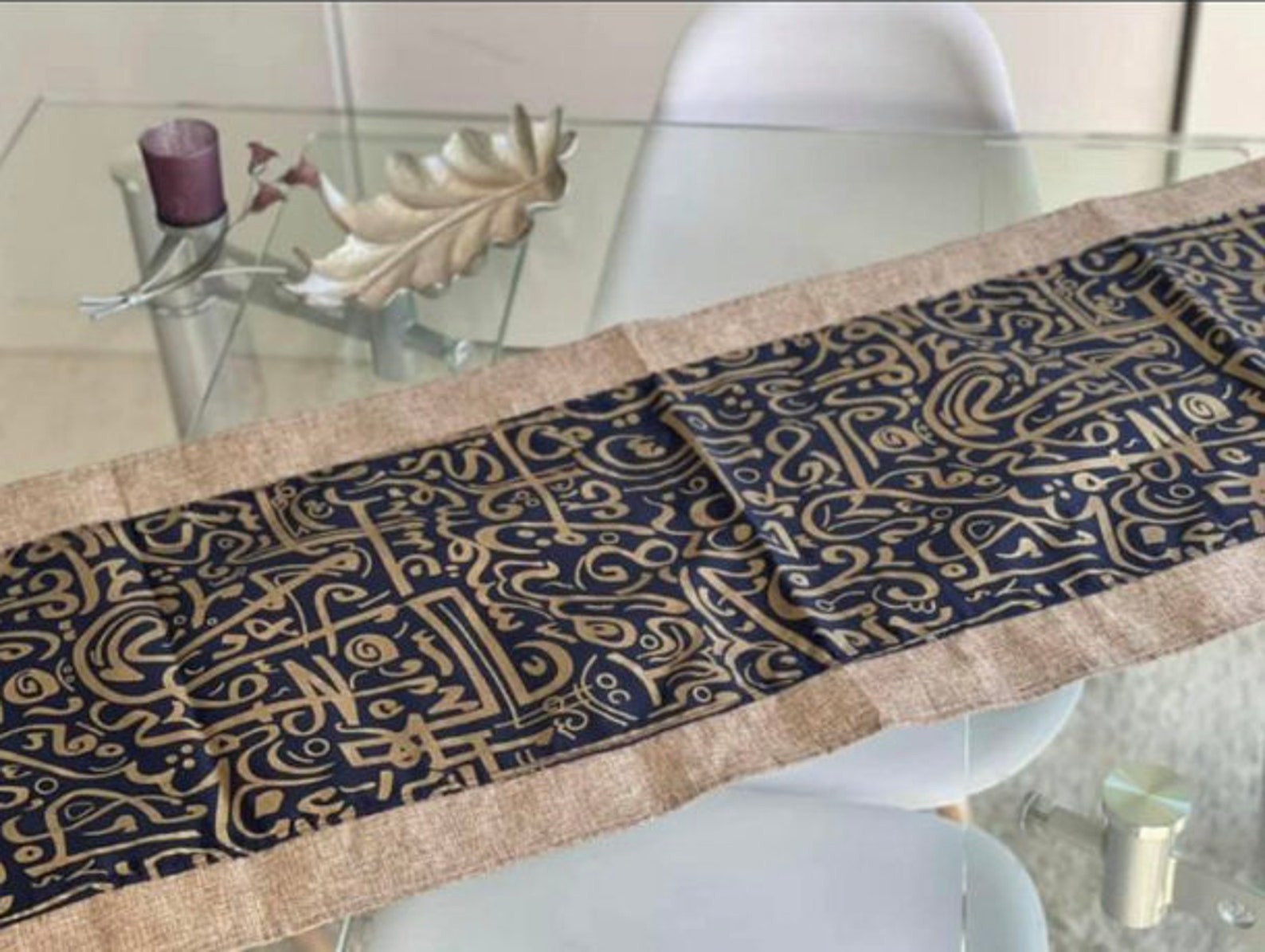 Handmade, Table Runner, Arabic Calligraphy, Table Cover, Tablecloth