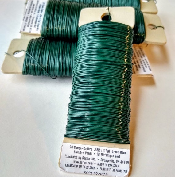 24 gauge green floral wire paddle bow making wreath making Etsy
