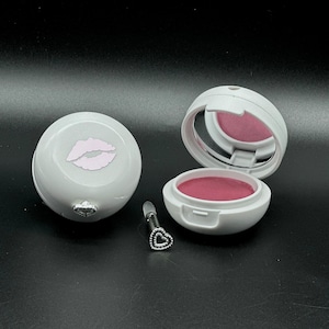 Organic, Vegan Lip Balm with Customisable Mirror Compact, Vanilla Flavoured, Frosted Rose Pink Tint, 20g