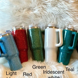 40oz tumbler with handle| glitter tumbler with handle |40oz dupe tumbler