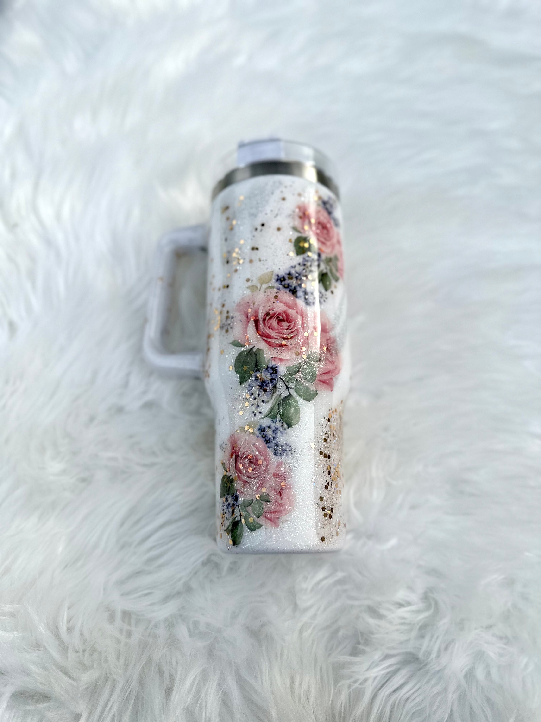 Vaso Stanley 1913 x LoveshackFancy Flowstate Quencher de 20 onzas con asa Ibiza Sunset in