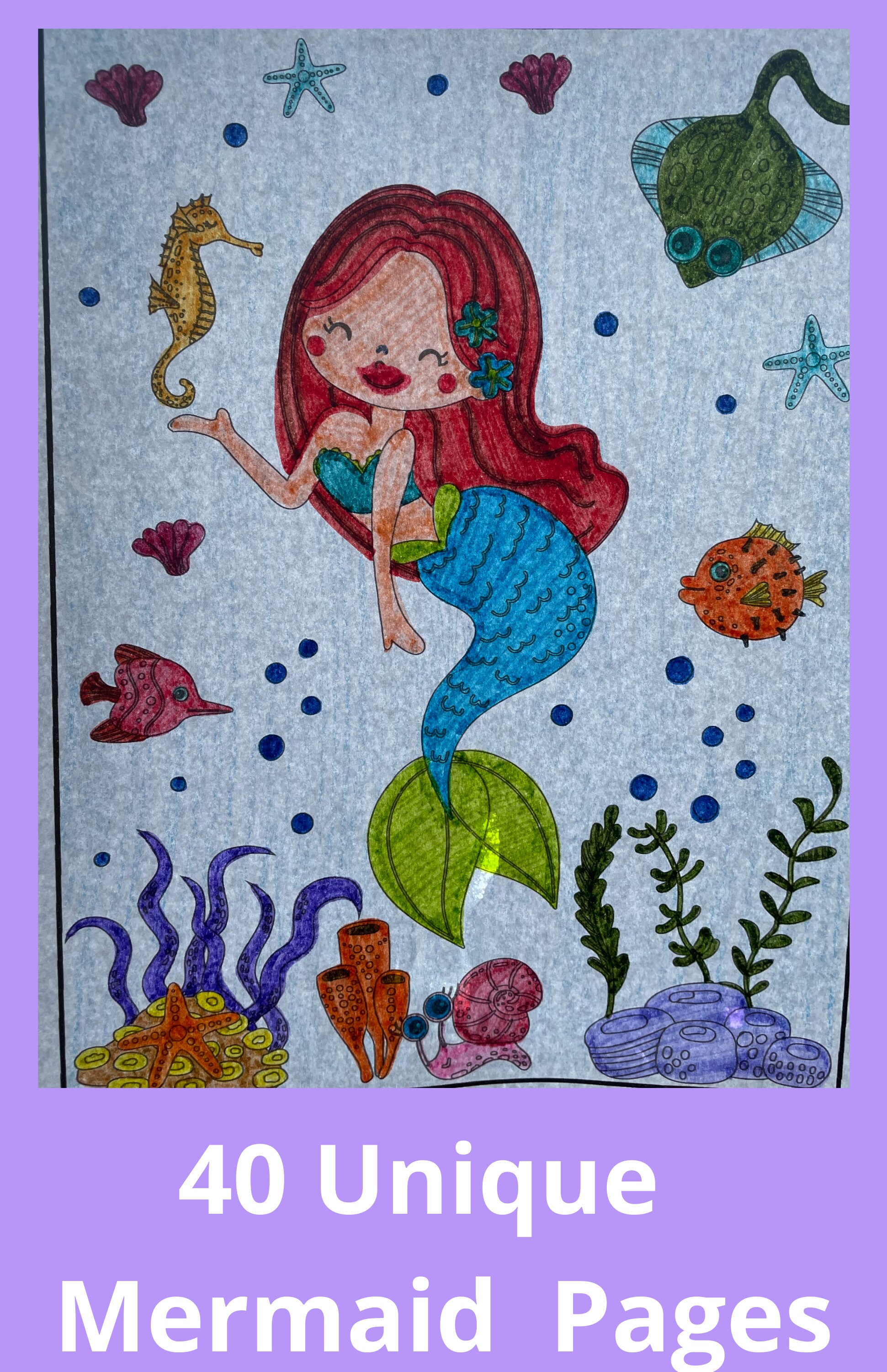 40 Magical Mermaid Coloring Pages | Etsy