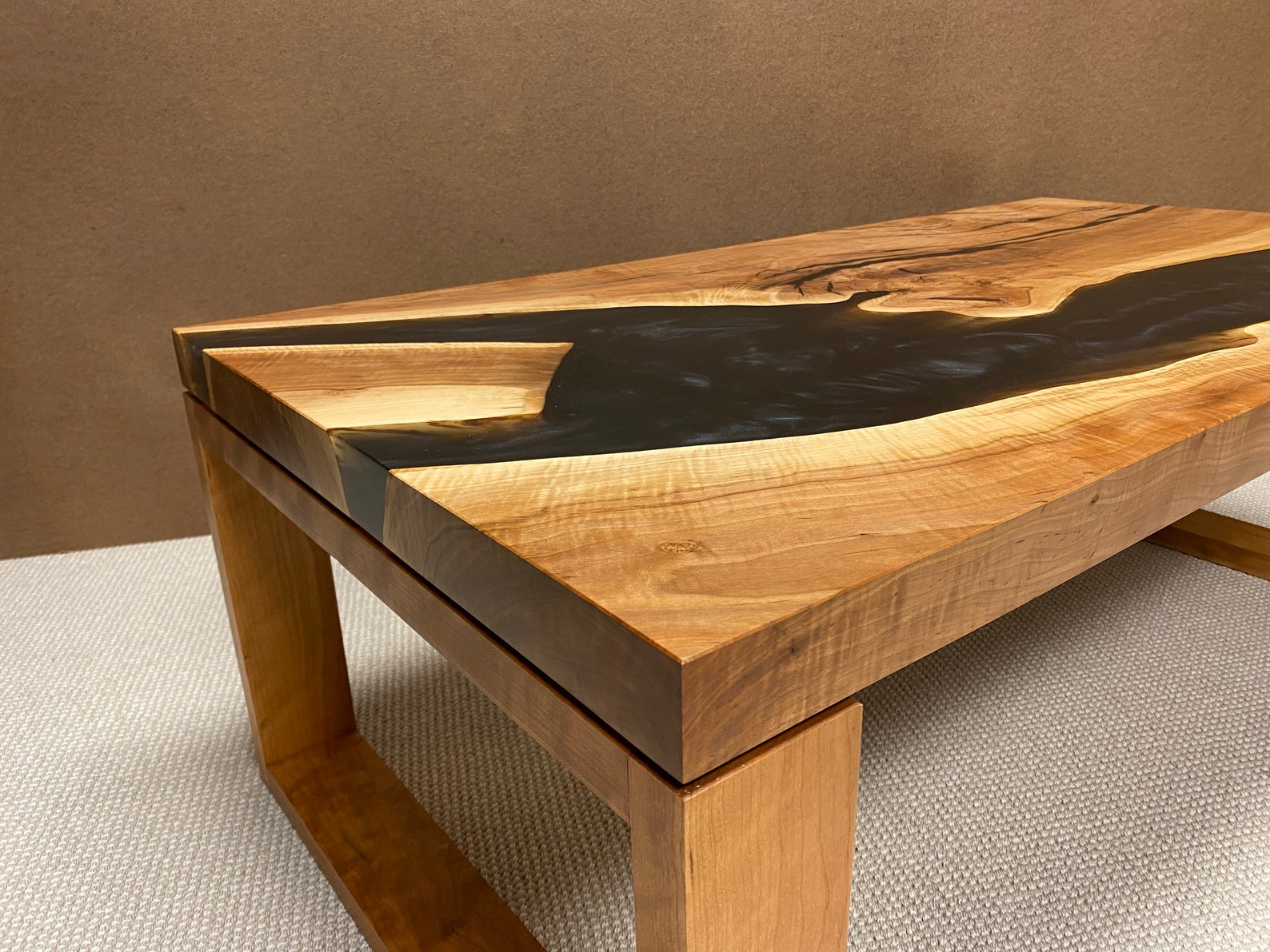 Rectangular Epoxy Resin Apple Wood Coffee Table Unique | Etsy