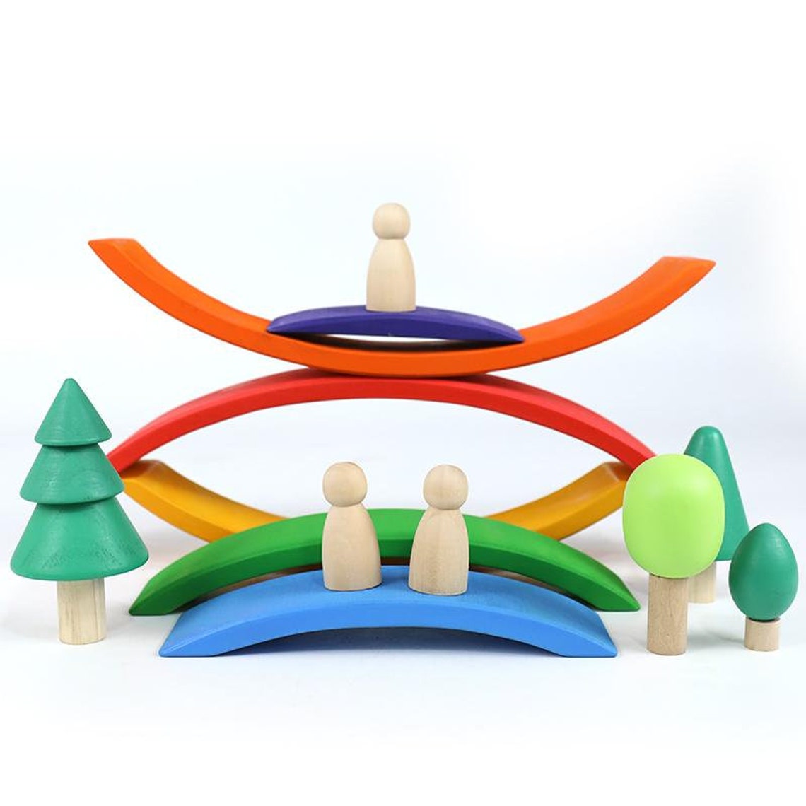 8 Pcs Wooden Tree Toy Set - Etsy