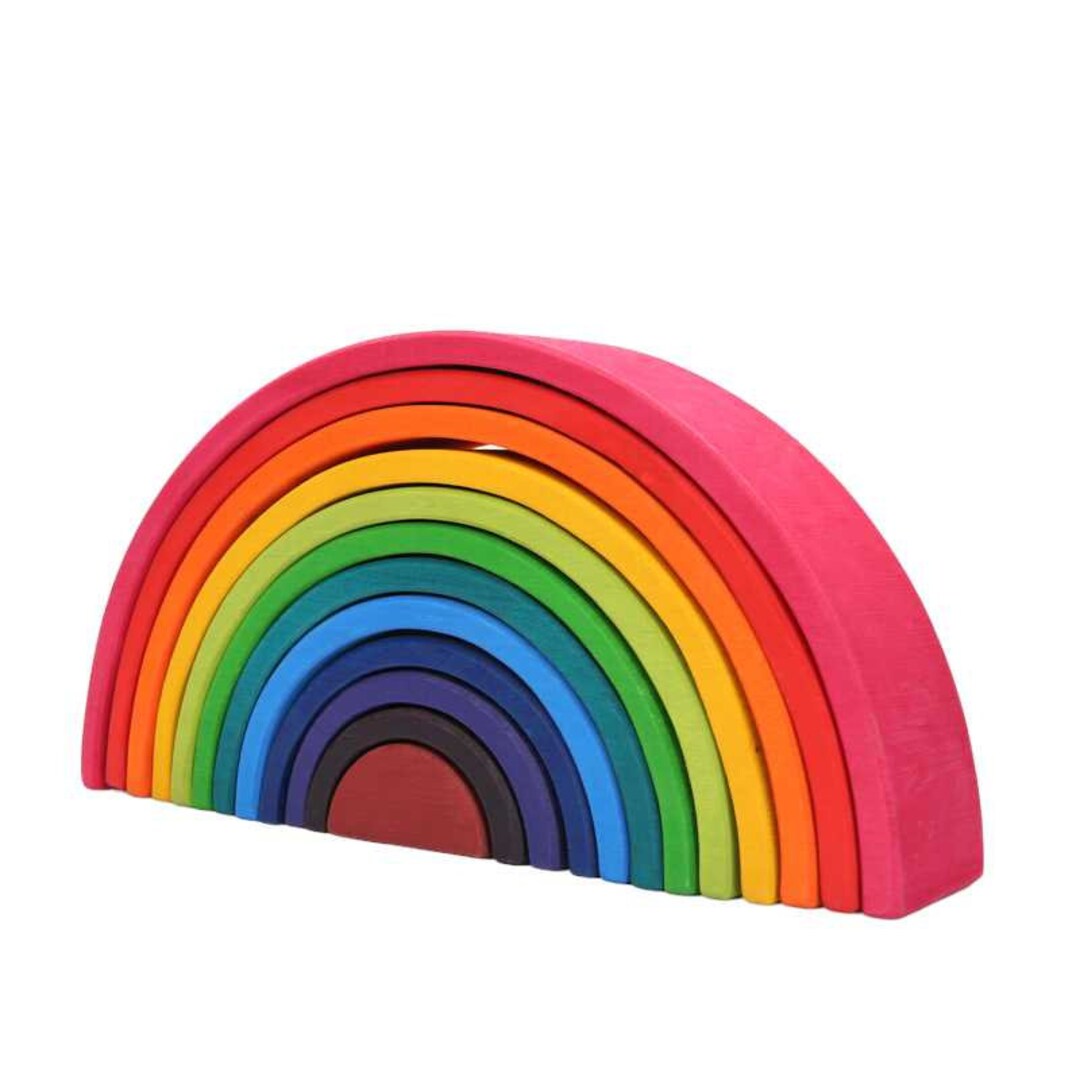 12 Pcs Large Wooden Rainbow Stacking Blocks in Primary Colors Etsy