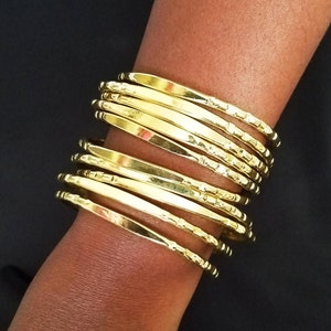 50 Brass Bangles, Adjustable One Size Fits All Bangles, Wholesale Brass Bangles, Stackable Bangles