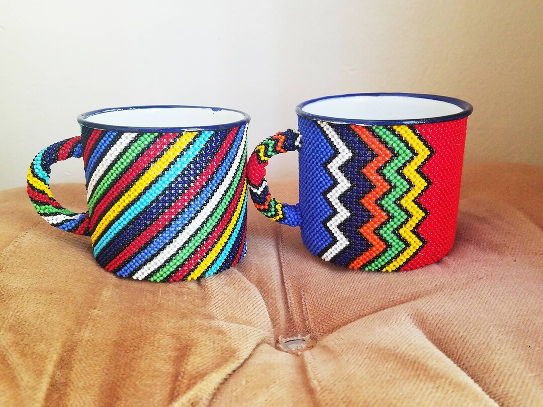 2 Beaded African Cups Zulu Cup Maasai Cup Etsy
