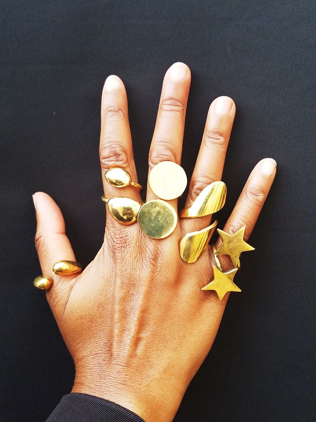 5 Adjustable Brass Rings, Wholesale Brass Rings, Gift for Women