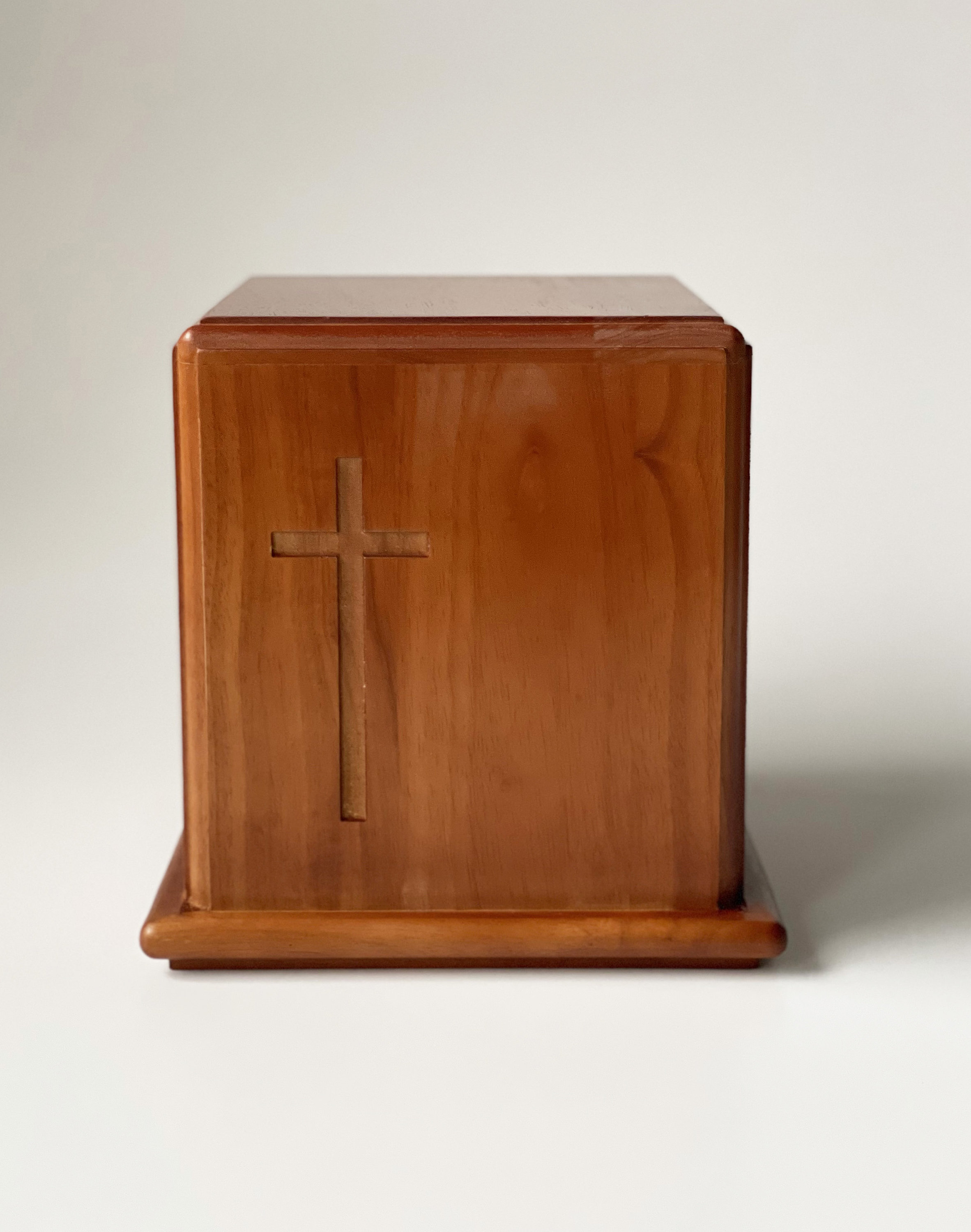 Mahogany Wood Cross Cremation Urn Etsy