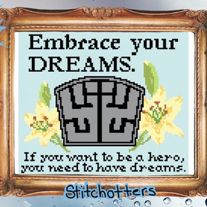 Modern Cross Stitch Pattern Soldier Uniform Belt and Flowers Fantasy Dreams Honor PDF Download Geeky Video Game Inspired Gamer Cross Stitch