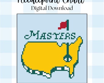 Masters Logo Digital Needlepoint chart | Needlepoint Pattern | 13 mesh canvas