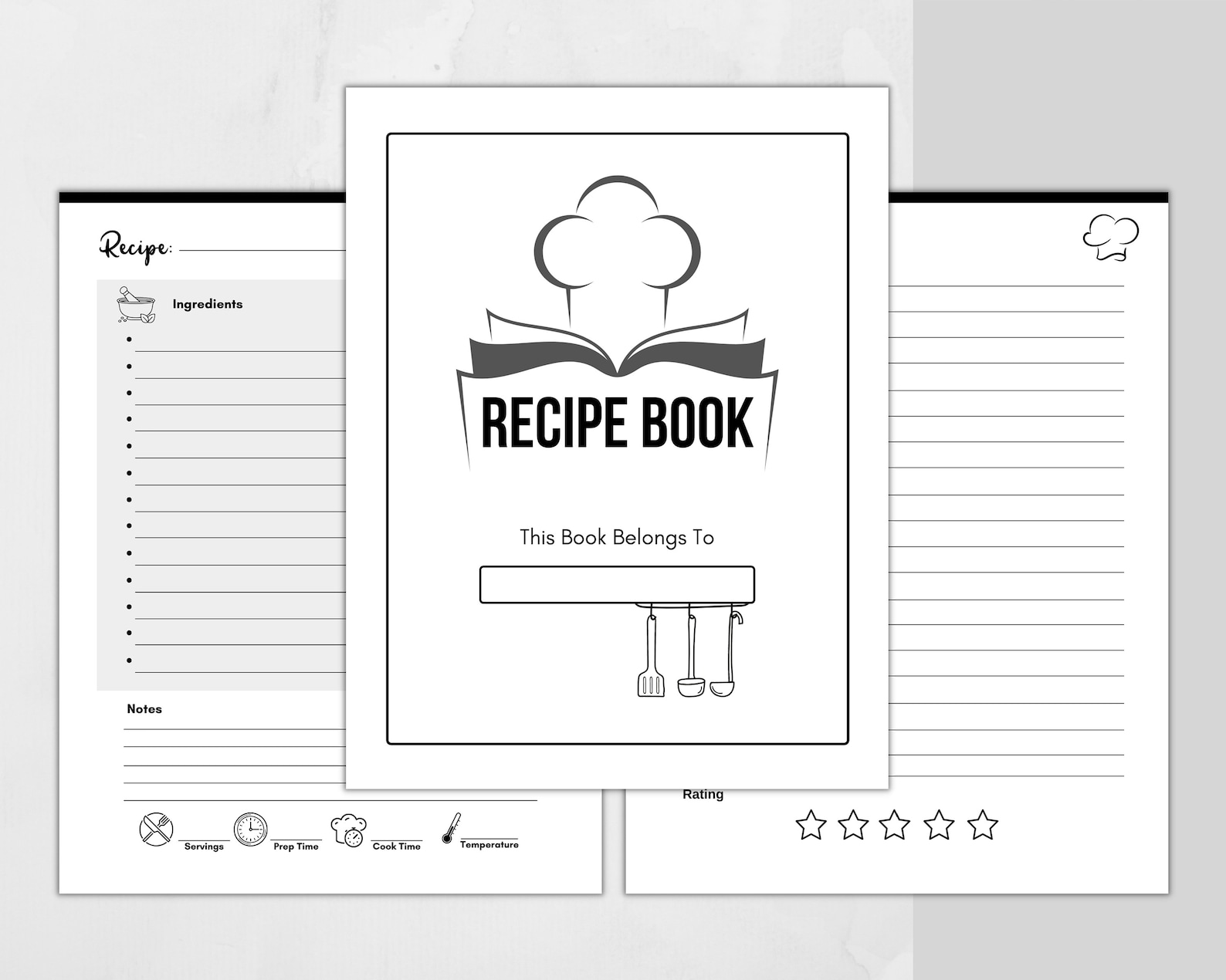 recipe-book-template-printable-blank-recipe-book-recipe-book-etsy