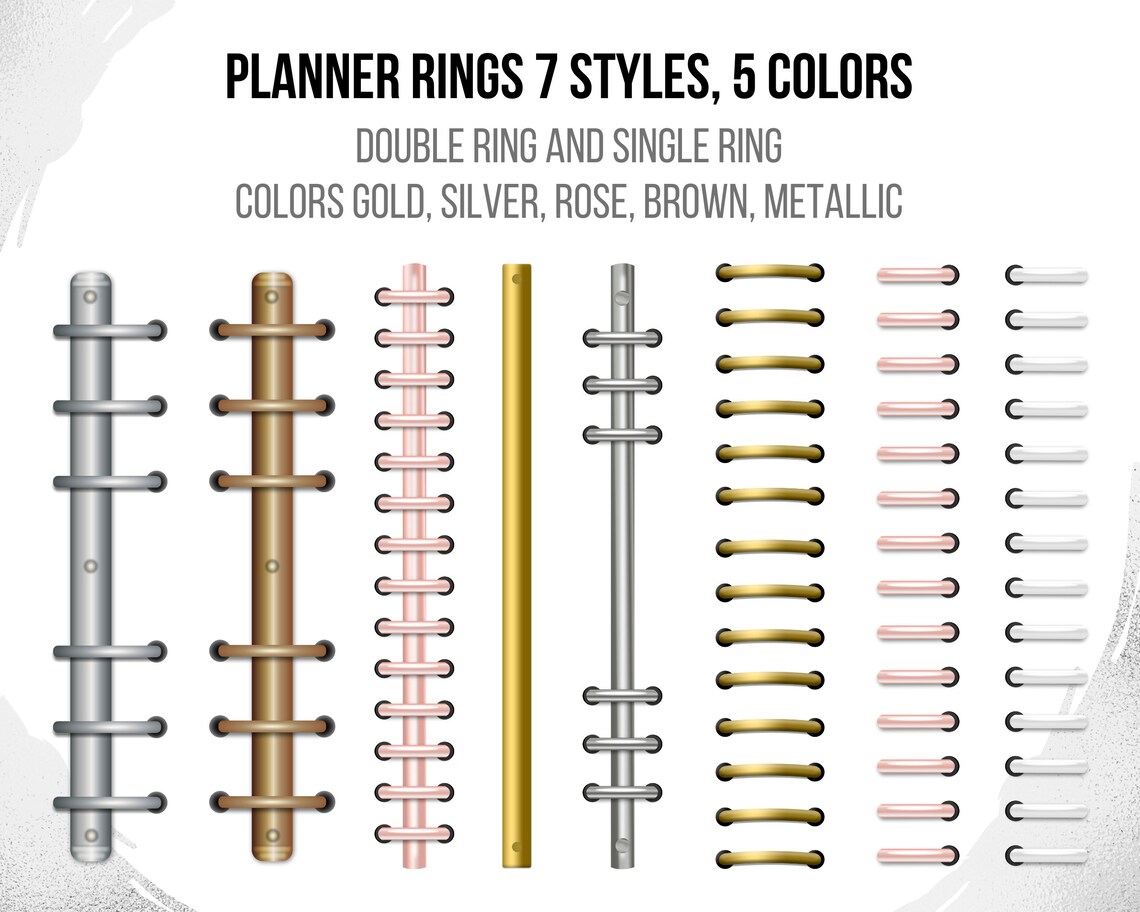Digital Binder Rings Realistic Digital Planner Metallic Rings Etsy