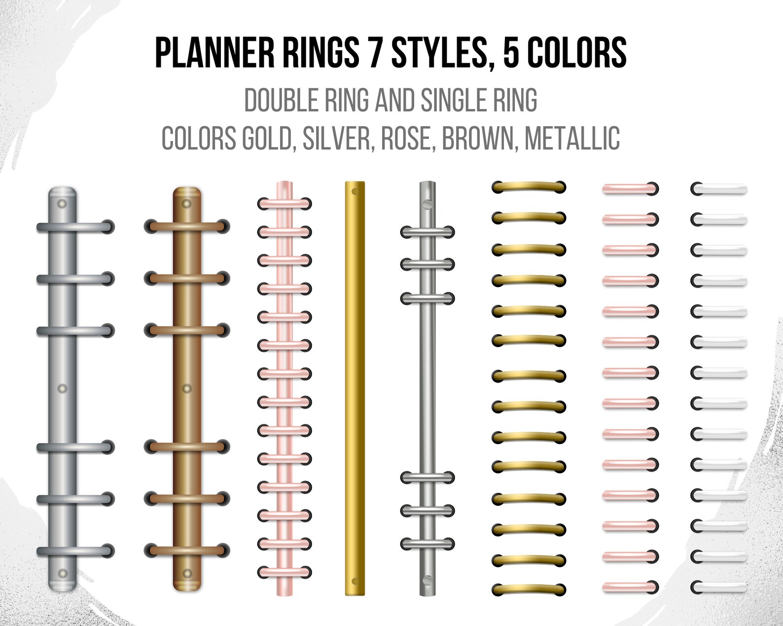 Digital Binder Rings Realistic Digital Planner Metallic Rings Etsy