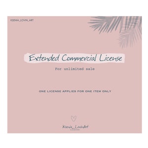 Extended Commercial License for 1 product Digital Illustration Unlimited Commercial License One Item